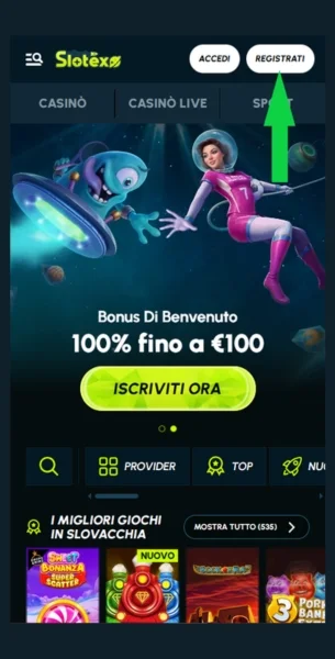 Clicca sullo Slotexo Casino logo