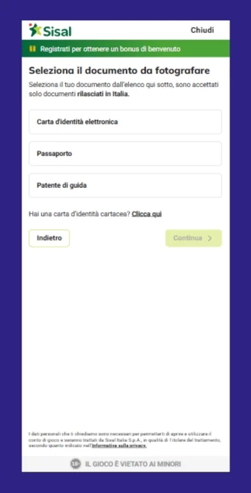 Compila i dati richiesti