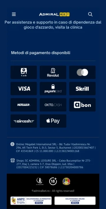 Effettua il deposito minimo