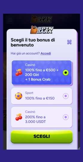 Scegli il bonus