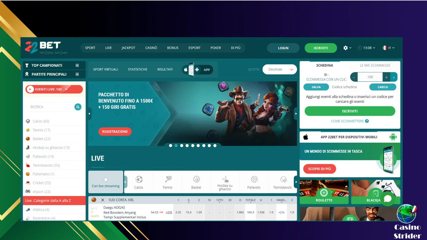 22Bet Casinò Americani Online 2026