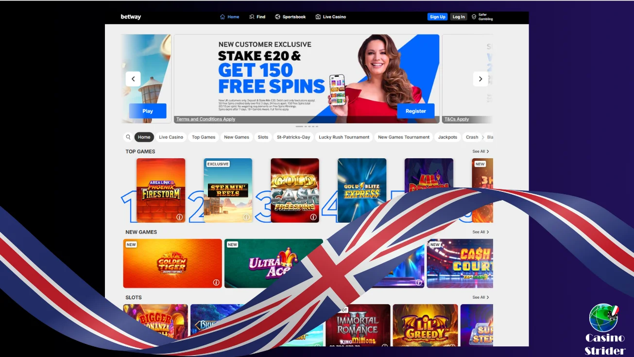 Betway Casino Online Inglesi lista 2026