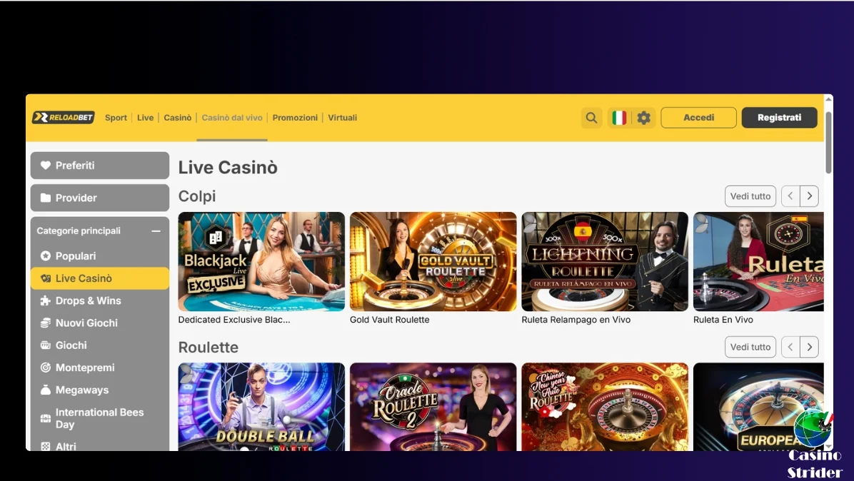 Casinò Live ReloadBet