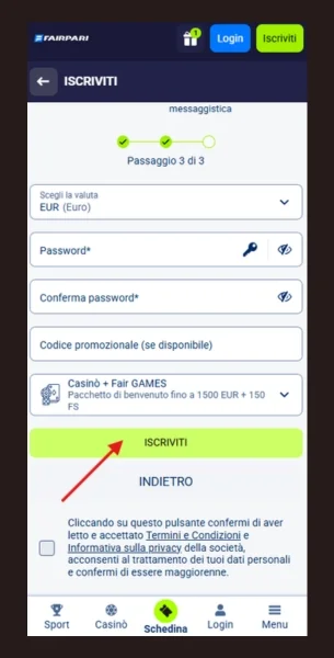 FairPari inserite gli altri dati
