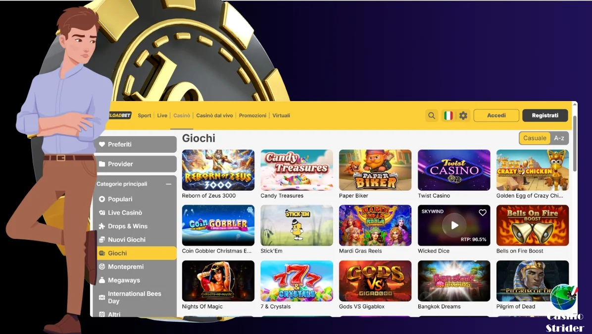 Giochi disponibili ReloadBet casino