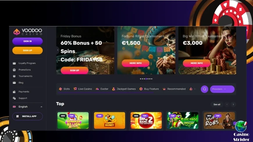 Informazioni chiave sul casinò Voodoo
