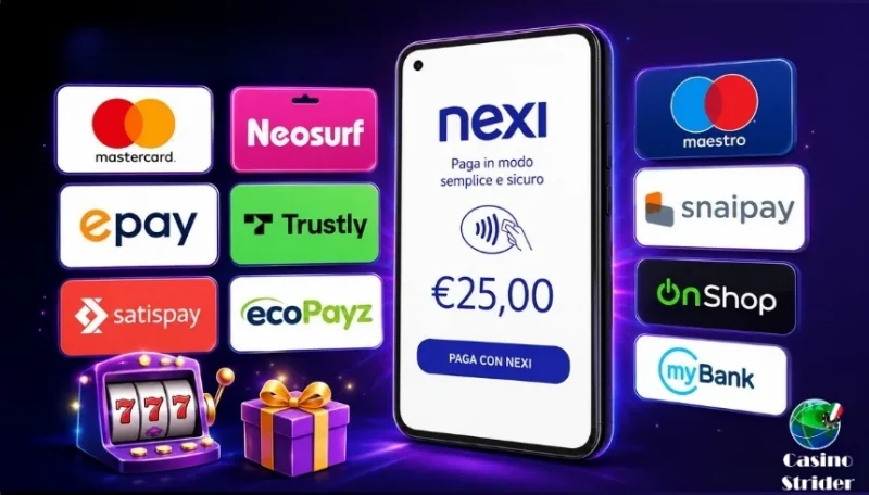 Metodi di deposito alternativi nexi per i casinò online italiani