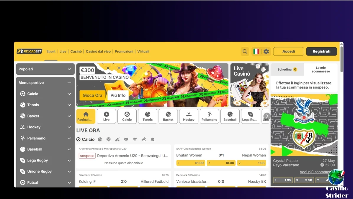 ReloadBet scommesse sportive