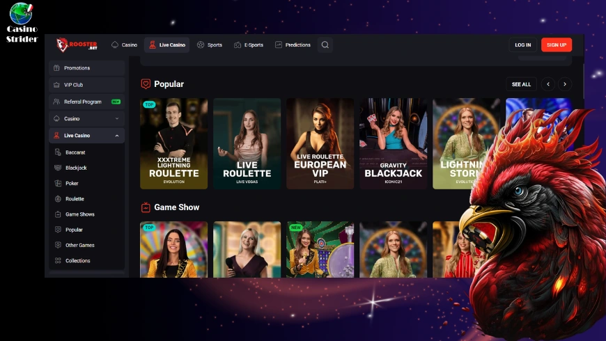 Casino Live Rooster Bet