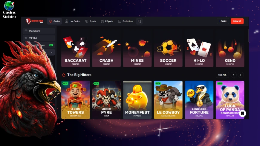 Giochi disponibili su Rooster Bet Casino