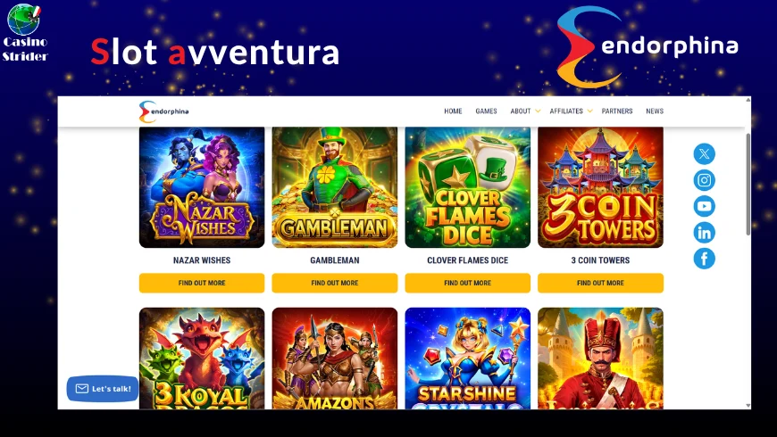 Giochi mitologici e avventura Endorphina