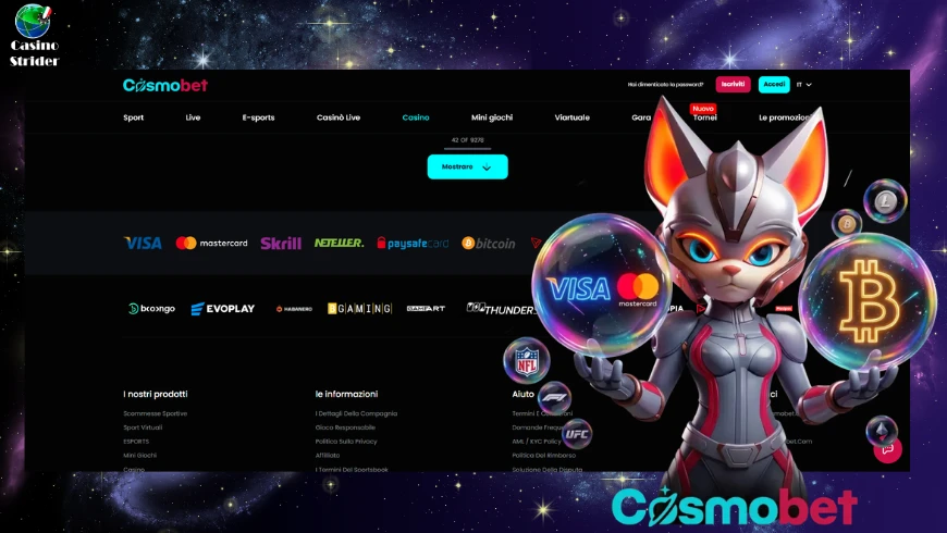 Pagamenti su Cosmobet casino