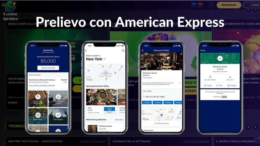 Prelievo con american express