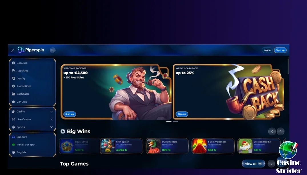 Brevemente le principali informazioni sul casinò Piperspin