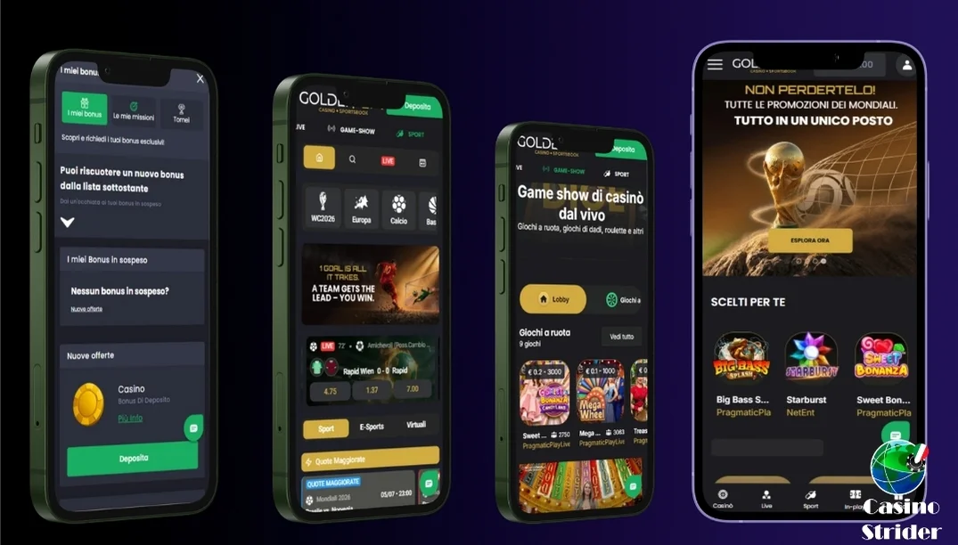 Versione mobile e usabilità goldenplay casino
