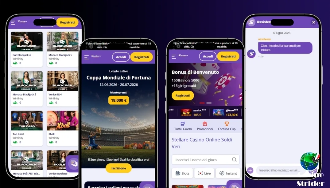 Versione mobile su Stellare Casino